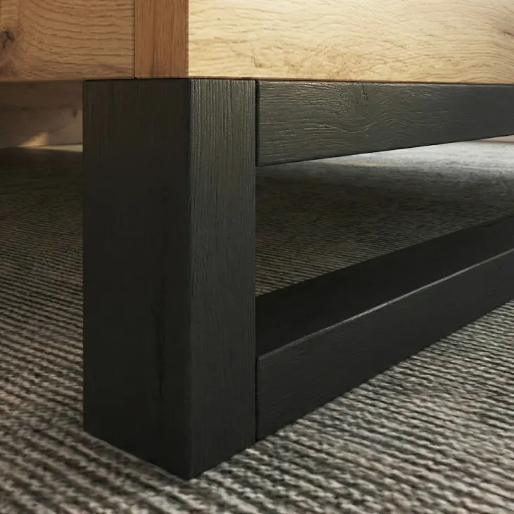 Letto matrimoniale 160x200cm rovere nero industrial Petra