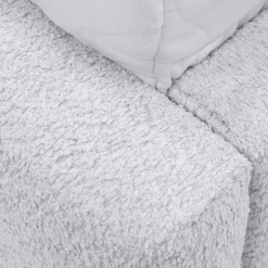 Letto oversize 180x200cm con rete contenitore imbottito tessuto bouclé bianco Aluna