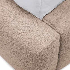 Letto oversize 180x200cm con rete contenitore imbottito tessuto bouclé rosa Aluna