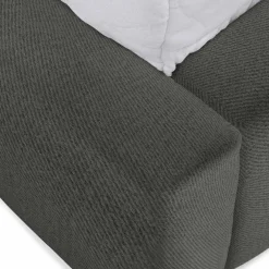 Letto oversize 180x200cm con rete contenitore imbottito grigio scuro Aluna