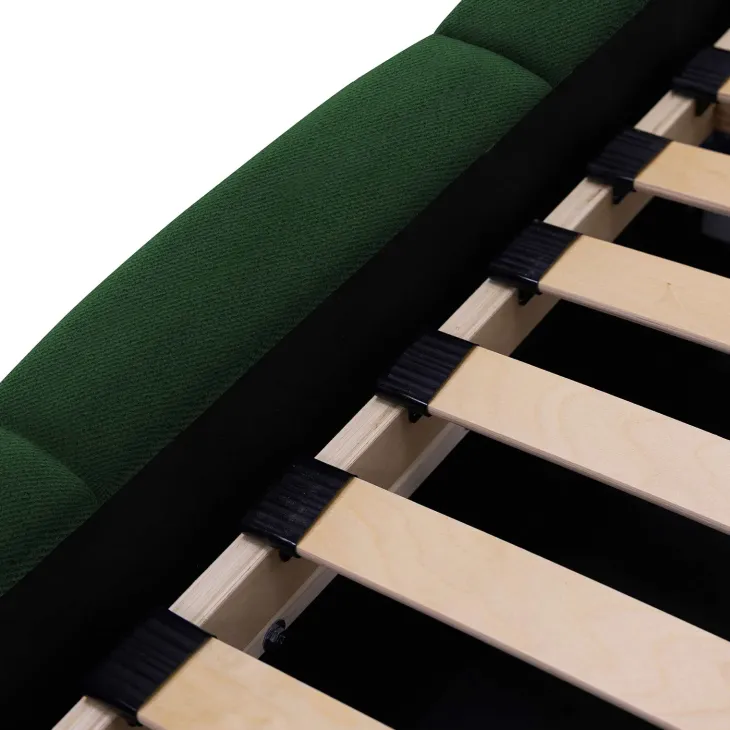 Letto oversize 180x200cm con rete contenitore imbottito verde Aluna
