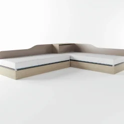 Letto singolo contenitore doppio 82x190cm moderno rovere scuro marrone Stefano