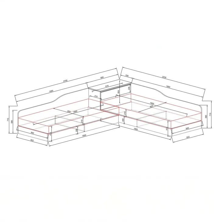 Letto singolo contenitore doppio 82x190cm moderno rovere scuro marrone Stefano