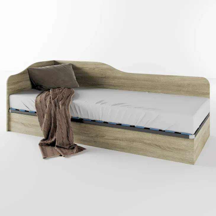 Letto singolo contenitore 82x190cm reversibile rovere Alex Gihome®