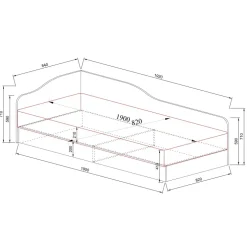 Letto singolo contenitore 82x190cm reversibile noce Alex Gihome®