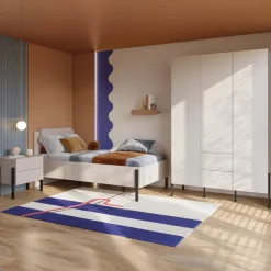 Letto singolo contenitore 100x200cm con rete testiera imbottita beige cashmere Simple