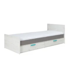 Letto singolo 80x200cm bianco pino grigio blu Maya Gihome®