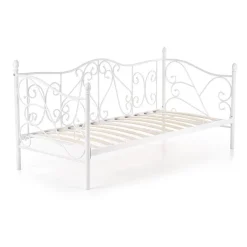Letto singolo 90x200cm classico con testiera in metallo bianco Azahara