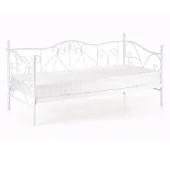 Letto singolo 90x200cm classico con testiera in metallo bianco Azahara