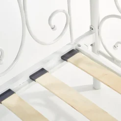 Letto singolo 90x200cm classico con testiera in metallo bianco Azahara
