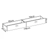 Letto singolo 90x190cm con cassettoni estraibili rovere bianco Cairo