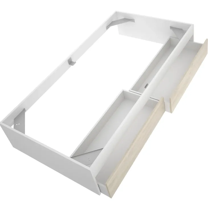Letto singolo 90x190cm con 2 cassettoni bianco rovere Bellix