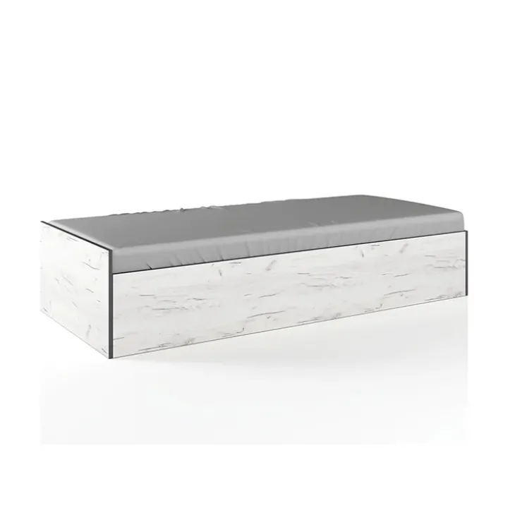 Letto singolo 90x200cm contenitore bianco rustico turchese Zadar