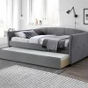 Letto singolo 90x200cm estraibile moderno in tessuto grigio moderno Duple
