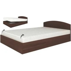 Letto 140x190cm alla francese contenitore moderno wengè Tropea