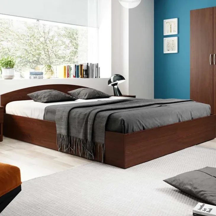 Letto 140x190cm alla francese contenitore moderno wengè Tropea