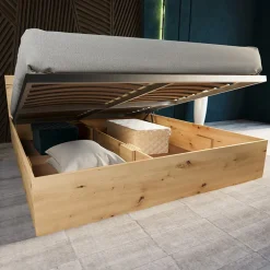Letto 140x200cm alla francese contenitore rovere rustico Camilla Gihome®