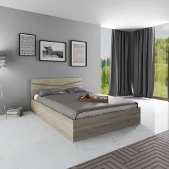Letto 140x200cm alla francese contenitore rovere sonoma Camilla Gihome®
