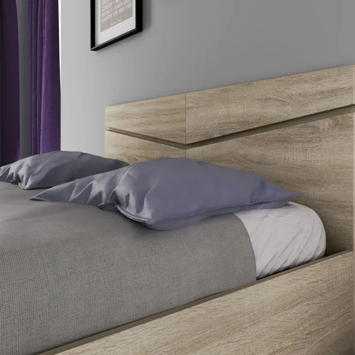 Letto 140x200cm alla francese contenitore rovere sonoma Camilla Gihome®