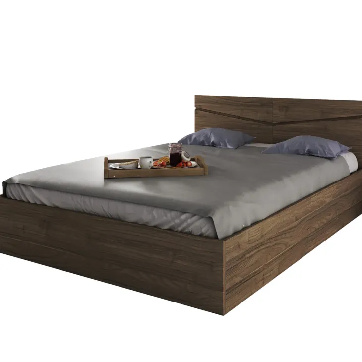 Letto 140x200cm alla francese contenitore noce Camilla Gihome®