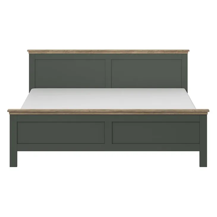 Letto 140x200cm alla francese design moderno verde quercia Texel