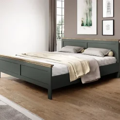 Letto 140x200cm alla francese design moderno verde quercia Texel