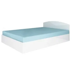 Letto 140x190cm alla francese moderno bianco lucido Tropea