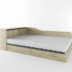 Letto 120x190cm contenitore una piazza e mezza con comò rovere sonoma Joel