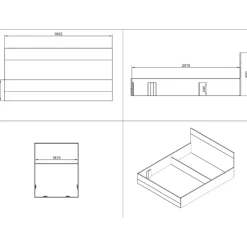 Letto 160x200cm matrimoniale contenitore moderno quercia Tamika