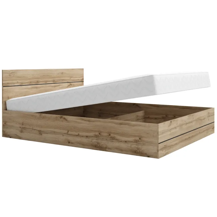 Letto 160x200cm matrimoniale contenitore moderno quercia Tamika