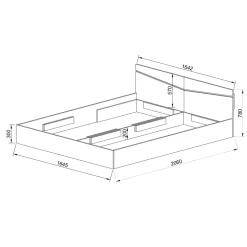 Letto 160x200cm matrimoniale contenitore noce Camilla Gihome®