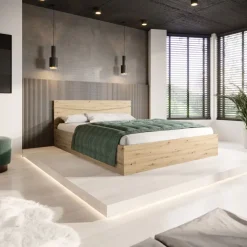 Letto 160x200cm matrimoniale contenitore rovere rustico Camilla Gihome®