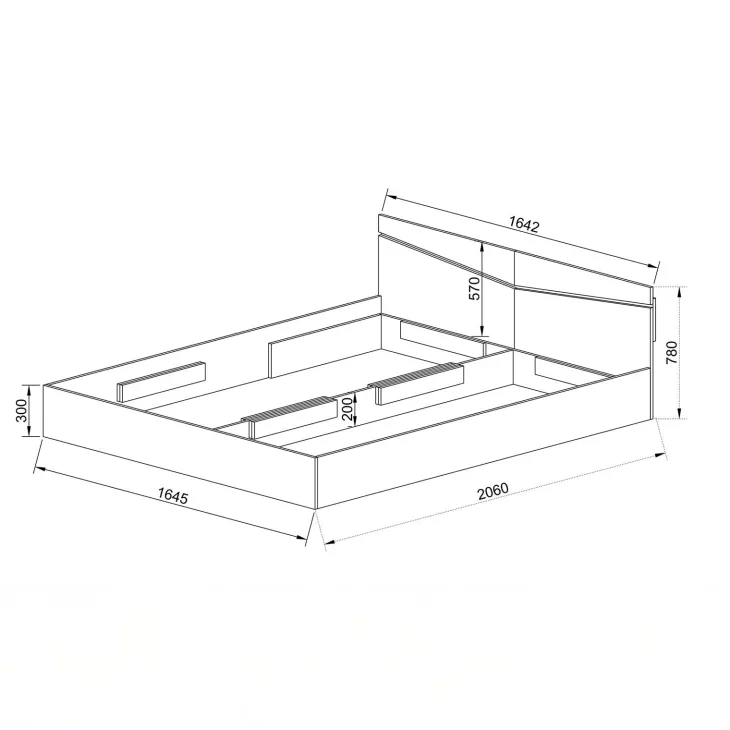 Letto 160x200cm matrimoniale contenitore rovere scuro marrone Camilla Gihome®