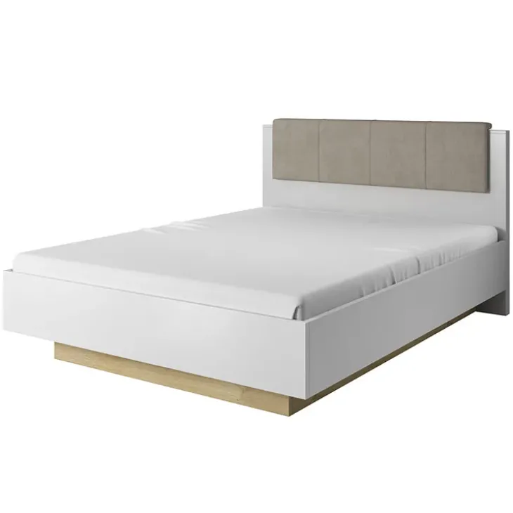 Letto 160x200cm matrimoniale moderno bianco rovere Noa
