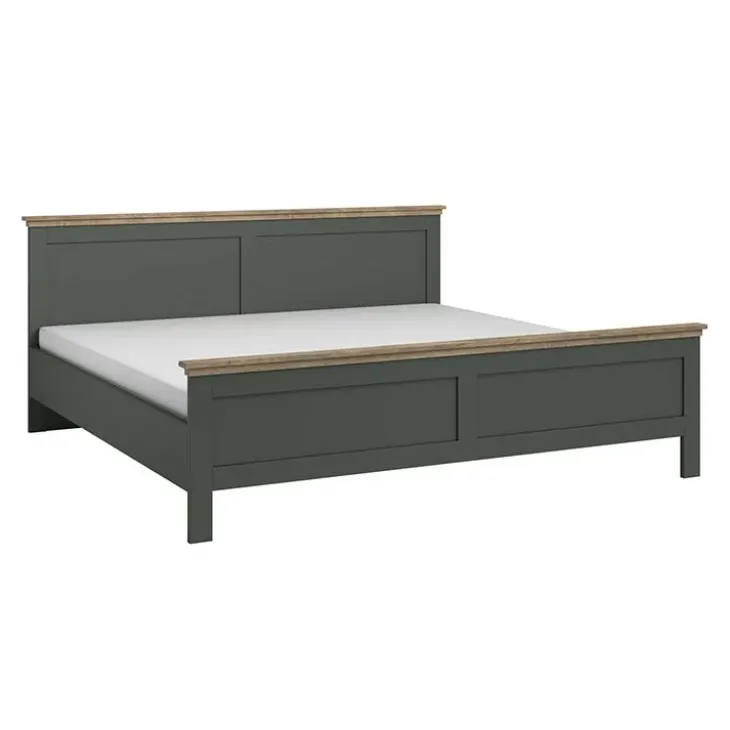 Letto 160x200cm matrimoniale moderno verde quercia Texel