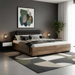 Letto 160x200cm matrimoniale noce nero Vulcano