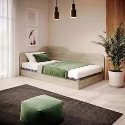 Letto 120x190cm una piazza e mezza contenitore rovere Alex Gihome®