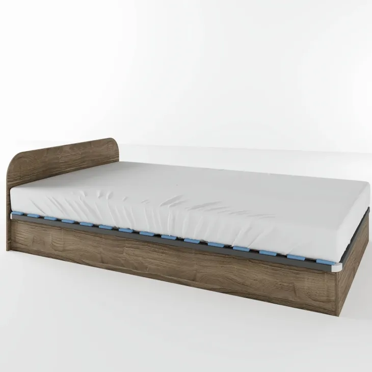 Letto 120x190cm una piazza e mezza contenitore noce Carducci