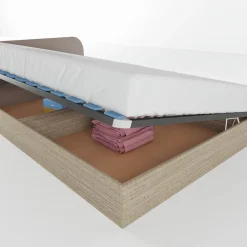 Letto 120x190cm una piazza e mezza contenitore rovere scuro marrone Carducci