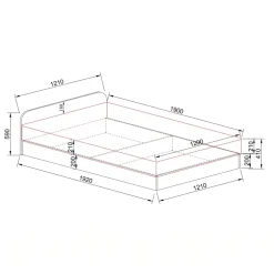 Letto 120x190cm una piazza e mezza contenitore rovere scuro marrone Carducci