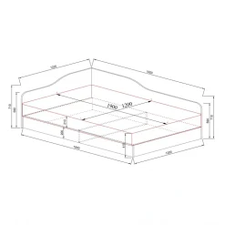 Letto 120x190cm una piazza e mezza contenitore rovere bianco lucido Alex Gihome®