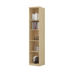 Libreria a colonna 45x215h cm con 5 vani rovere Elvira
