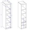 Libreria a colonna 45x215h cm 4 ripiani rovere Elvira
