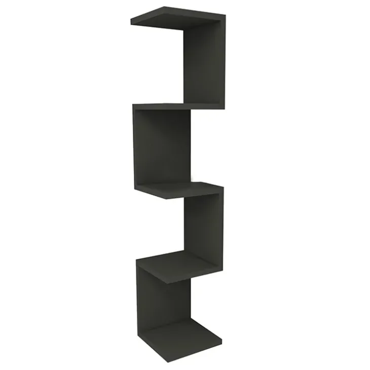 Libreria angolare mensola da parete 22x111h cm con 5 ripiani antracite Reale
