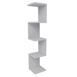 Libreria angolare mensola da parete 22x111h cm con ripiani bianco Reale