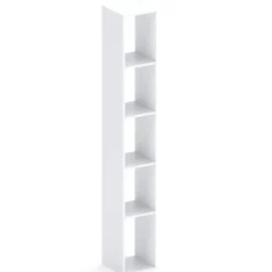 Libreria colonna 28x186h cm con 4 ripiani bianco lucido Sunset