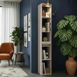 Libreria colonna 28x186h cm con 4 ripiani beige Sunset
