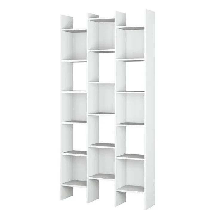 Libreria da parete scaffale 96x192h cm moderna bianco opaco Jasmine