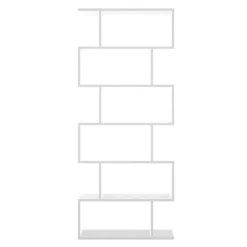 Libreria da parete 320x192h cm moderna soggiorno bianco opaco Amira
