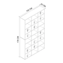 Libreria da parete 203x178h cm moderna soggiorno bianco Macondo 2